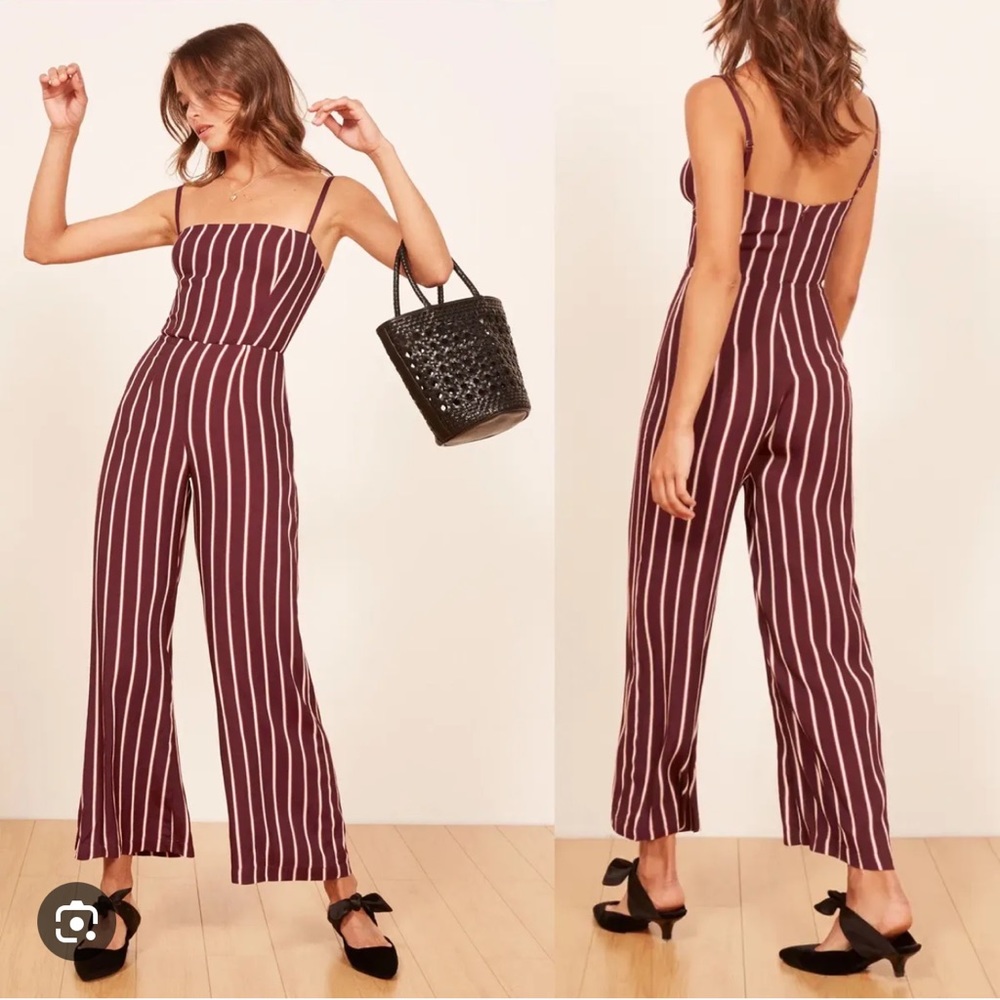 Dry cleaned Reformation Guatemala jumpsuit striped red - freshly dry cleaned!